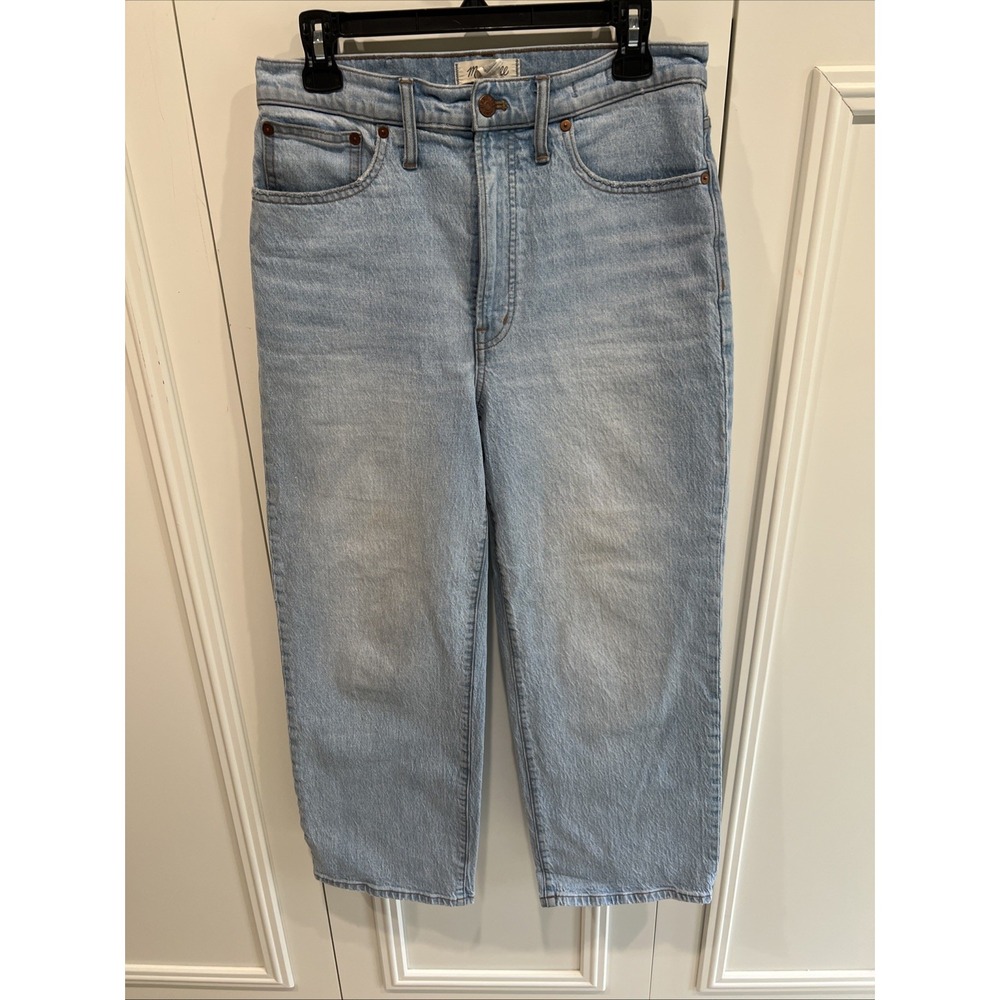 Madewell The Perfect Vintage Wide Leg Crop Jeans Light Blue Denim‎